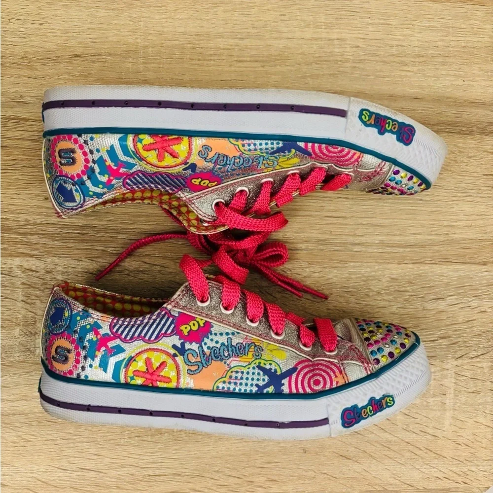 Skechers Kids' Colorful Light up Shoes - Pink and Multicolor